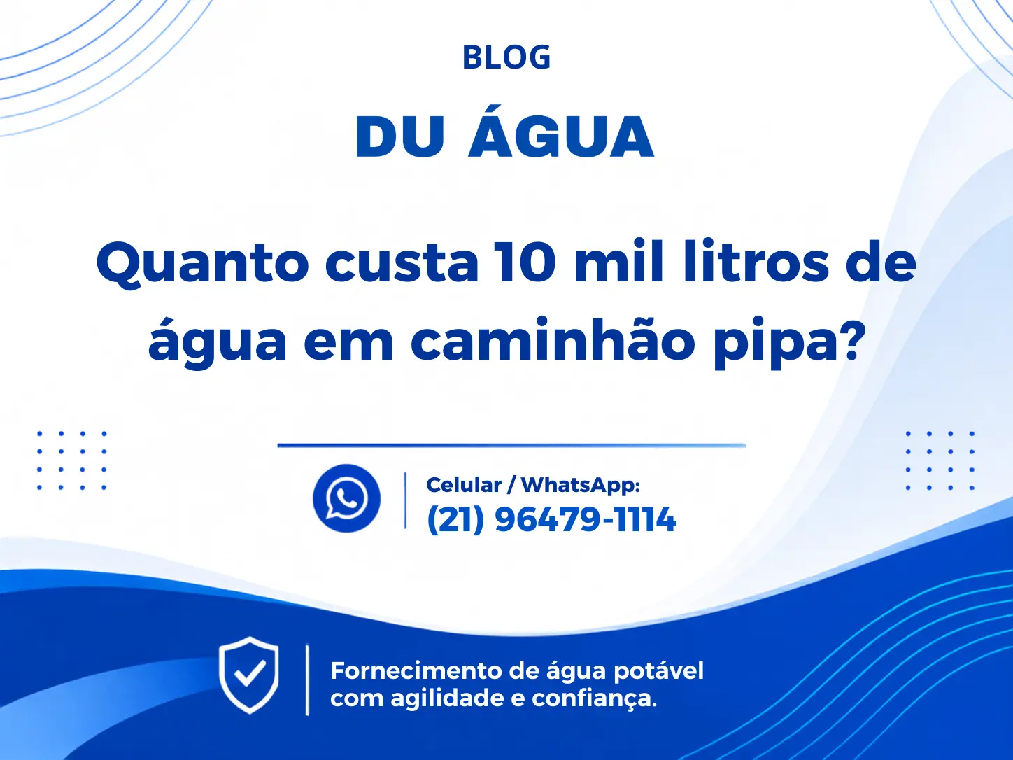 Quanto custa 10 mil litros de água em caminhão pipa?
